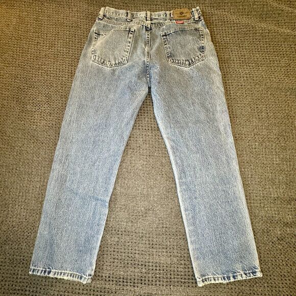 WRANGLER Authentic Jeans Regular Light Wash Straight Distressed 35x30 Fit 32x29 - Picture 7 of 10